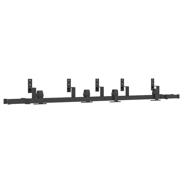 vidaXL Kit di Binari per Porte Scorrevoli 200 cm Acciaio Nero