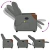 vidaXL Poltrona Alzapersona Massaggi Elettrica Grigio Scuro Tessuto