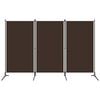 vidaXL Paravento a 3 Pannelli Marrone 260x180 cm