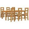 vidaXL Set da pranzo 7 pz Beige Legno di Quercia Massello