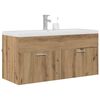 vidaXL Mobile da Bagno con porta Rovere artigianale 100 x 38,5 x 46 cm