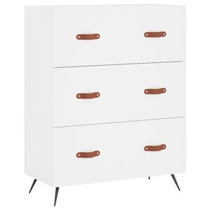 vidaXL Cassettiera Bianca 69,5x34x90 cm in Legno Multistrato
