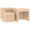 vidaXL Set Cassette da Giardino 3 pz in Legno Massello di Pino
