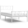 vidaXL Giroletto con Testiera e Pediera Metallo Bianco 90x200 cm