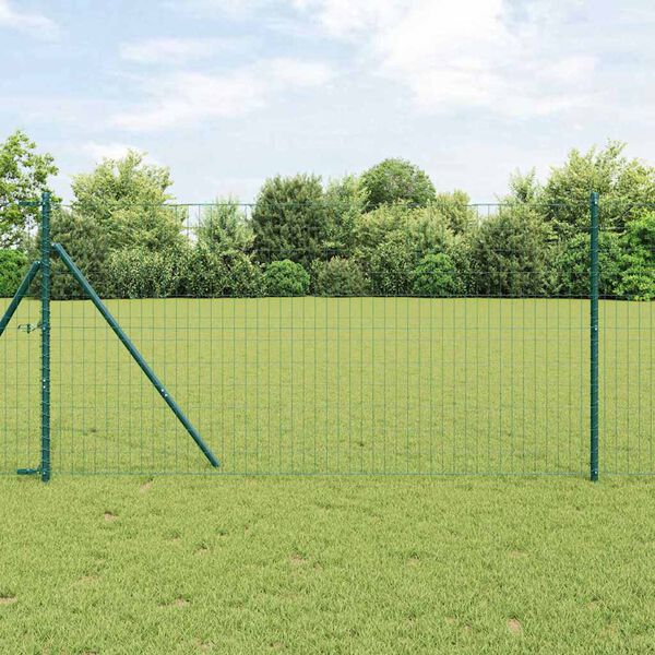 vidaXL Recinzione Euro Verde 1.4 x 10 m Ferro rivestito in PVC