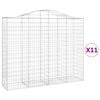 vidaXL Cesti Gabbioni ad Arco 11 pz 200x50x160/180 cm Ferro Zincato