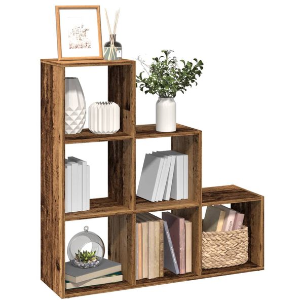 vidaXL Libreria Divisorio 3 Ripiani Legno Antico 99x29x99cm Truciolato