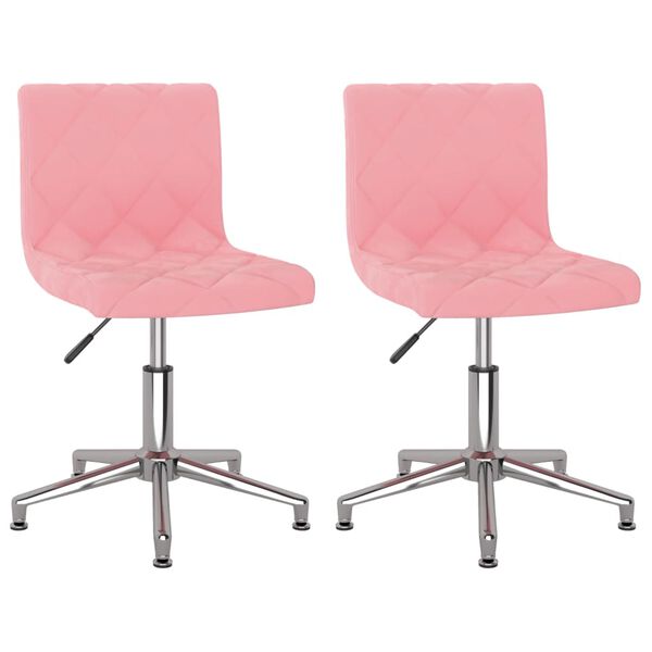 vidaXL Sedie da Pranzo Girevoli 2 pz Rosa in Velluto