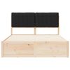 vidaXL Letto con Testiera Rivestita Nero 135 x 190 cm Pino massello