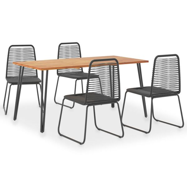 vidaXL Set da Pranzo da Giardino 5 pz in Legno Acacia e Polyrattan