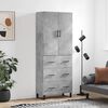 vidaXL Credenza Grigio Cemento 69,5x34x180 cm in Legno Multistrato
