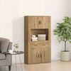 vidaXL Highboard rovere artigianale 80 x 33 x 150 cm Legno multistrato
