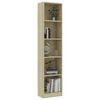 vidaXL Libreria 5 Ripiani Rovere Sonoma 40x24x175 cm Legno Multistrato