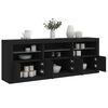 vidaXL Credenza con Luci LED Nera 181,5x37x67 cm