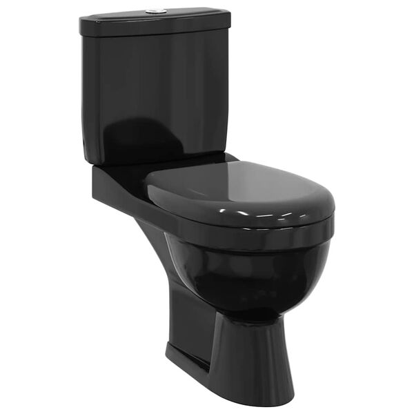 vidaXL Toilette con Cisterna Nera