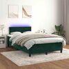 vidaXL Letto a Molle con Materasso e LED Verde Scuro 120x190cm Velluto