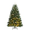 vidaXL Albero Natale Incernierato con 300 LED e Palline 210 cm