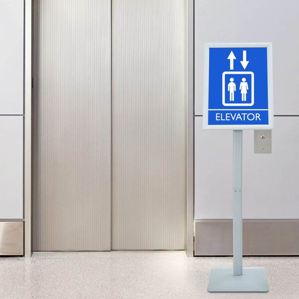 vidaXL Supporto Poster a Piedistallo Argento 32,5 x 27 x 126 cm