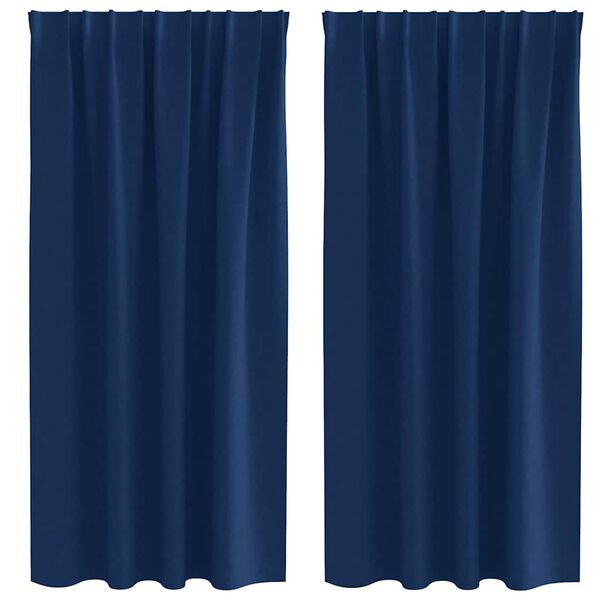 vidaXL Tende Blackout con Anelli 2 pcs Blu Scuro 175 x 140 cm