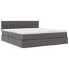 vidaXL Letto con contenitore e materasso Grigio 160 x 200 cm
