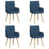 vidaXL Sedie da pranzo 4 pcs Tessuto Blu 60 x 56 x 96 cm