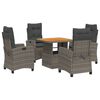 vidaXL Set da Pranzo da Giardino 5 pz con Cuscini in Polyrattan Grigio