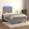 vidaXL Letto a Molle Materasso e LED Grigio Chiaro 120x190 cm Velluto