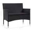 vidaXL Set Divani da Giardino 4 pz con Cuscini in Polyrattan Nero