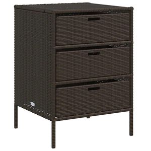 vidaXL Armadietto Portaoggetti Giardino Marrone 55x59x80cm Polyrattan