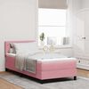 vidaXL Letto a Sorgente LED con materasso Rosa 90 x 190 cm Velluto