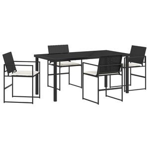 vidaXL Set da Pranzo per Giardino 5 pcs Nero