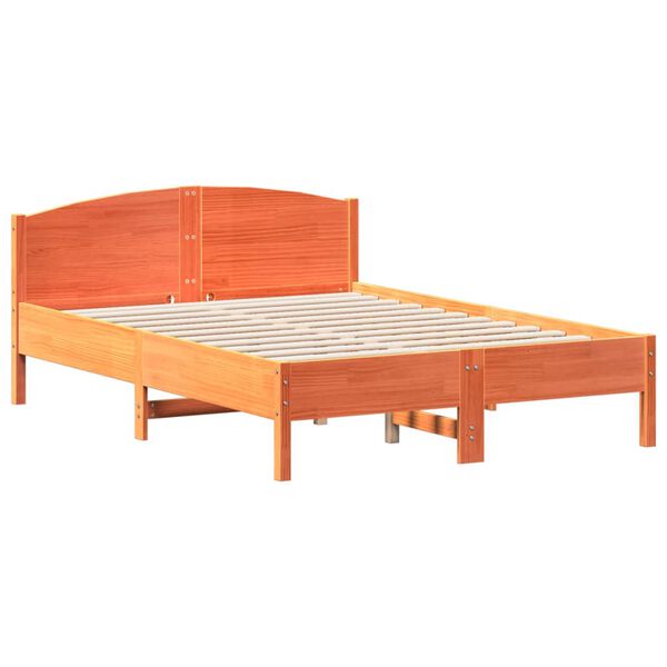 vidaXL Letto senza Materasso Marrone Cera 135x190 cm in Legno di Pino