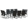 vidaXL Set da Pranzo per Giardino 11 pz Nero Acciaio