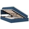 vidaXL Letto con contenitore LED e materasso Blu 140 x 200 cm Tessuto