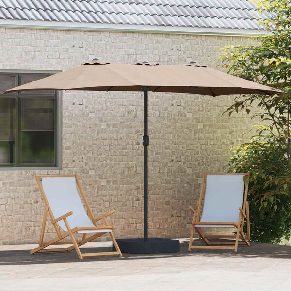 vidaXL Ombrello da giardino Talpa 385 x 209 x 244 cm Poliestere