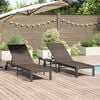 vidaXL Lettino da Sole 3 pcs Marrone 40 x 39 x 40.5cm polyrattan