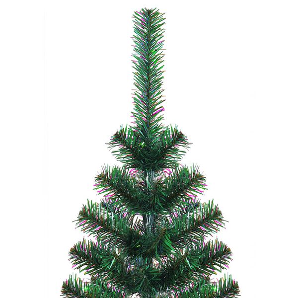 vidaXL Albero di Natale Artificiale Punte Iridescenti Verde 120 cm PVC