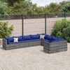 vidaXL Set Divano da Giardino 9 pz con Cuscini Grigio in Polyrattan