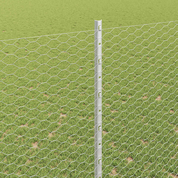 vidaXL Recinzione con Posto Argento 1,5 x 50 m Acciaio