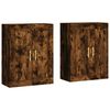 vidaXL Armadietti a Parete 2 pz Rovere Fumo in Legno Multistrato
