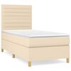 vidaXL Giroletto a Molle con Materasso Crema 90x190 cm in Tessuto