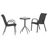 vidaXL Set Bistro da Giardino 3 pcs Nero Acciaio