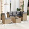 vidaXL Set Divano da Giardino 6 pz con Cuscini Beige in Polyrattan