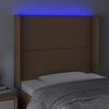 vidaXL Testiera a LED Marrone 93x16x118/128 cm in Similpelle