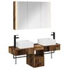 vidaXL Set di Armadi da Bagno 4 pz Legno antico Legno ingegnerizzato