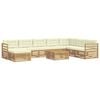 vidaXL Set di divani da esterno 9 pz Bianco e Crema Poliestere