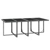 vidaXL Set Pranzo da Giardino 9 pz con Cuscini in Polyrattan Grigio