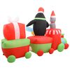 vidaXL Pinguino e Topo Gonfiabili sul Treno di Natale LED IP44 350 cm