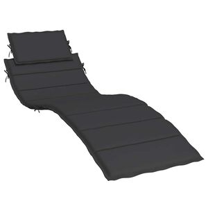 vidaXL Cuscino per Lettino Nero 186x58x4 cm in Tessuto Oxford