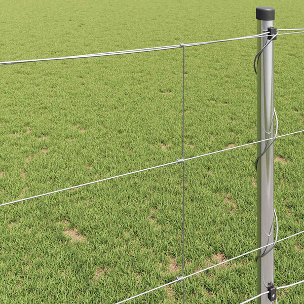 vidaXL Recinzione da campo Grigio 1 x 10 m Acciaio